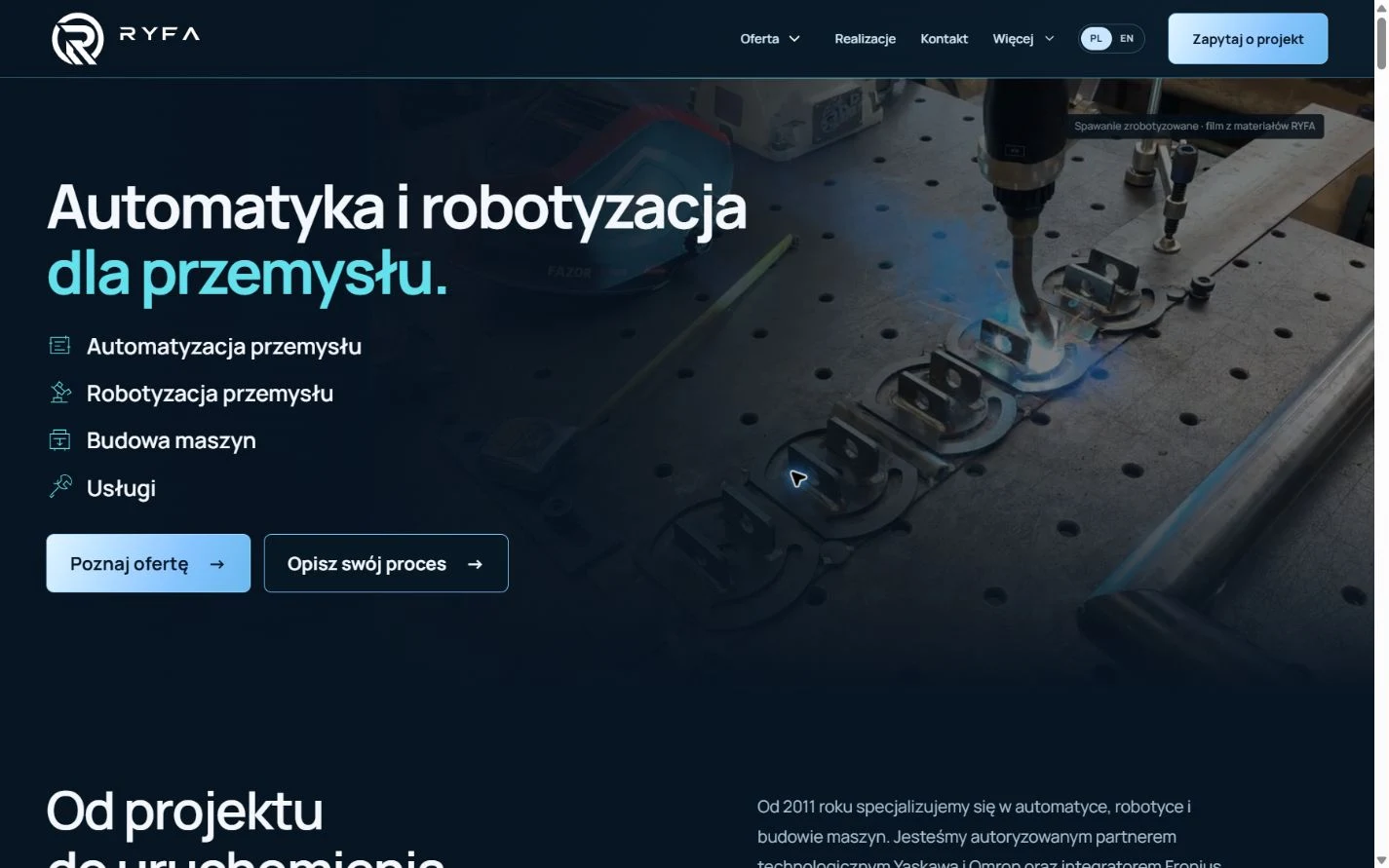 Strona główna RYFA.TECH — desktop