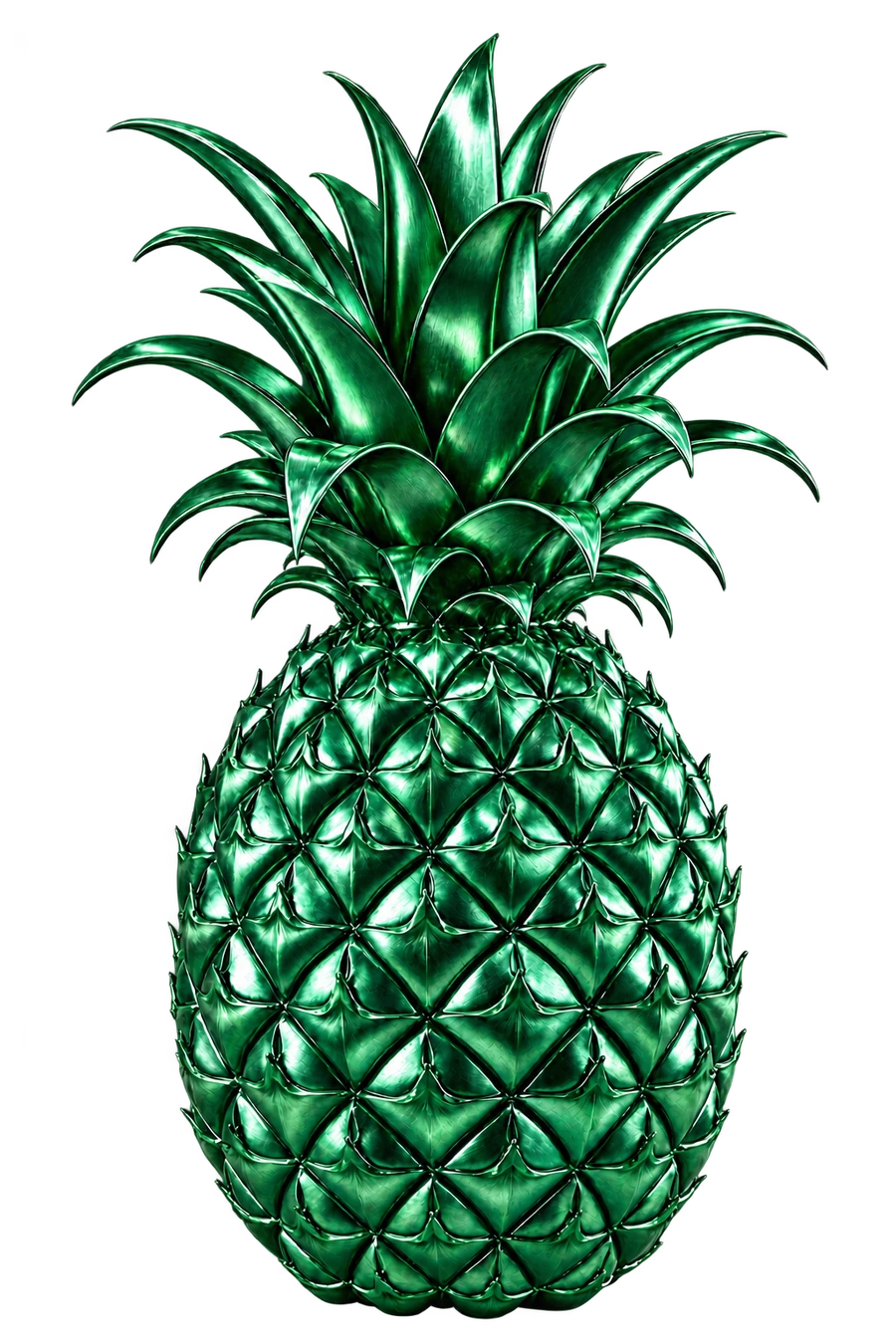 PE-002 EMERALD — ενδεικτική απεικόνιση ανανά με AI, σμαραγδένια επιφάνεια