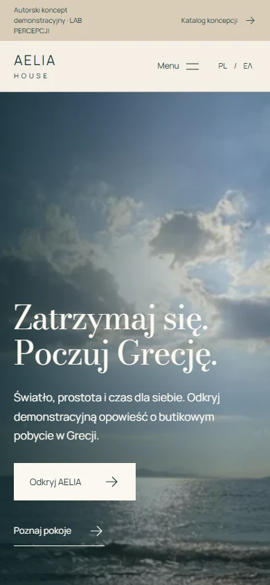 AELIA HOUSE — rzeczywisty widok mobilny
