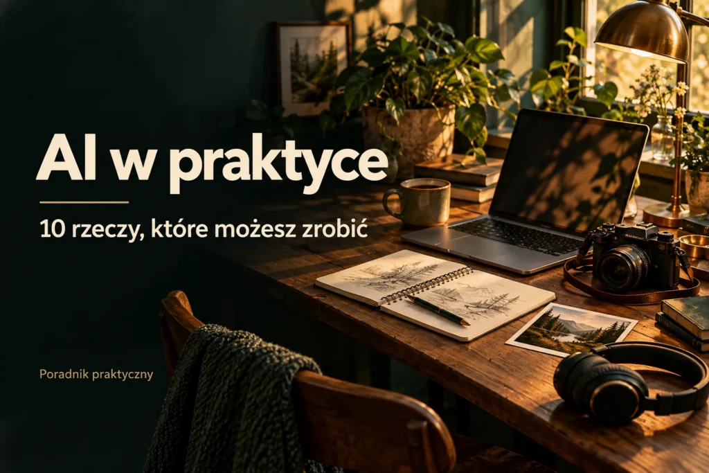 Okładka poradnika: AI w praktyce — 10 rzeczy, które możesz zrobić z AI