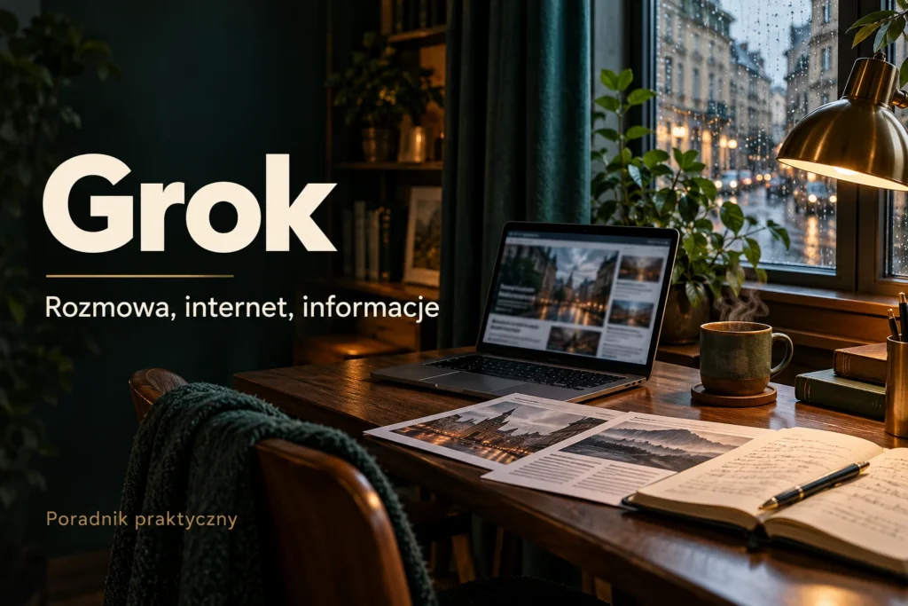 Okładka poradnika: Grok — rozmowa, internet i aktualne informacje