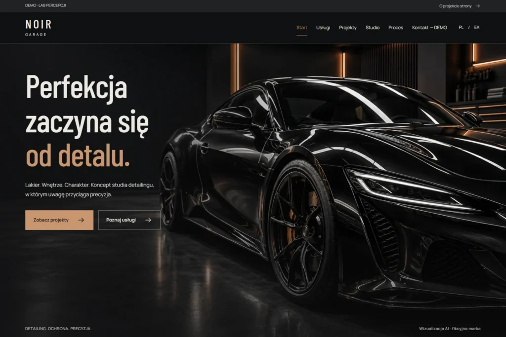 NOIR GARAGE — premium strona dla branży automotive