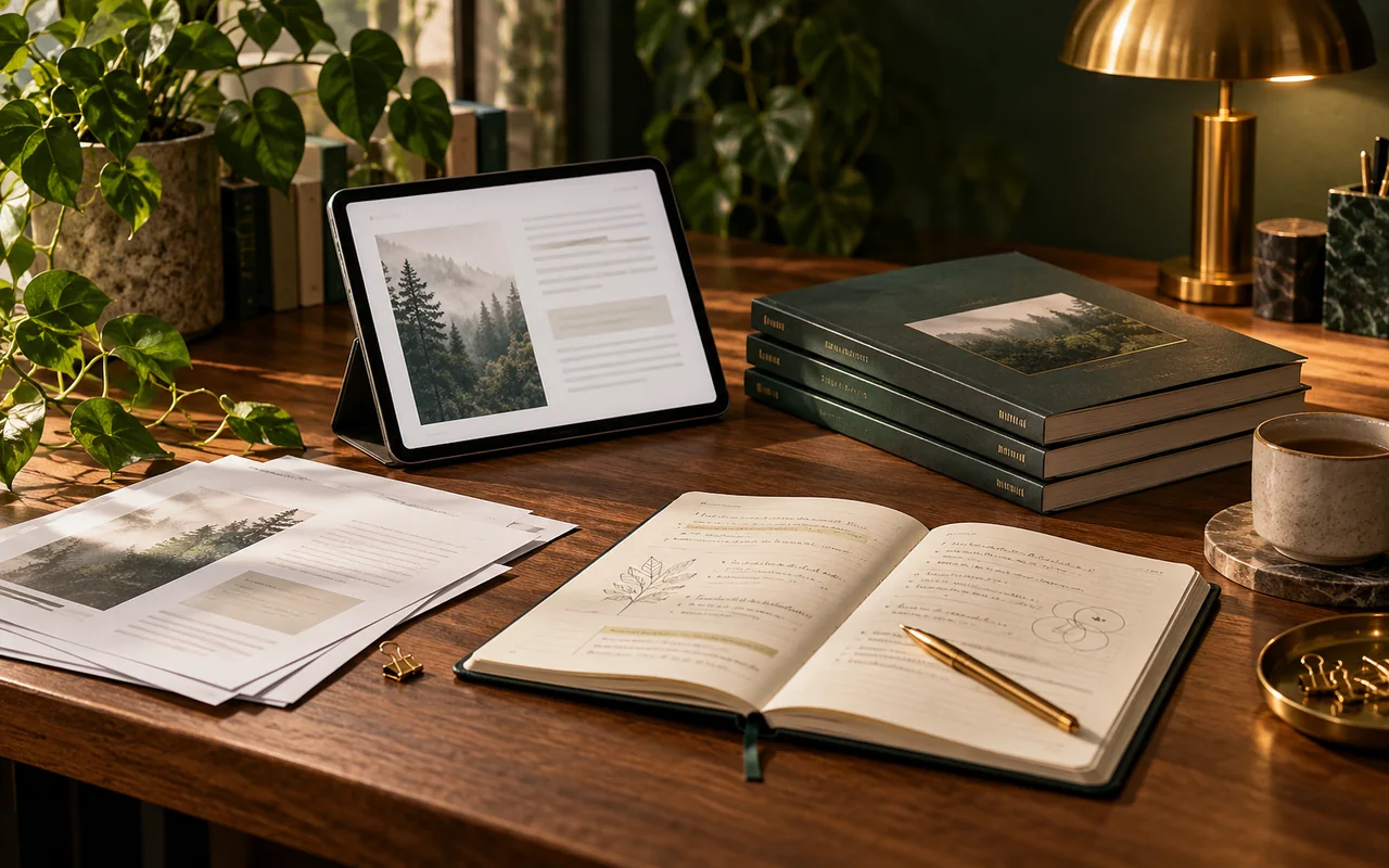 Ilustracja biblioteki poradników i dokumentów — ilustracja koncepcyjna