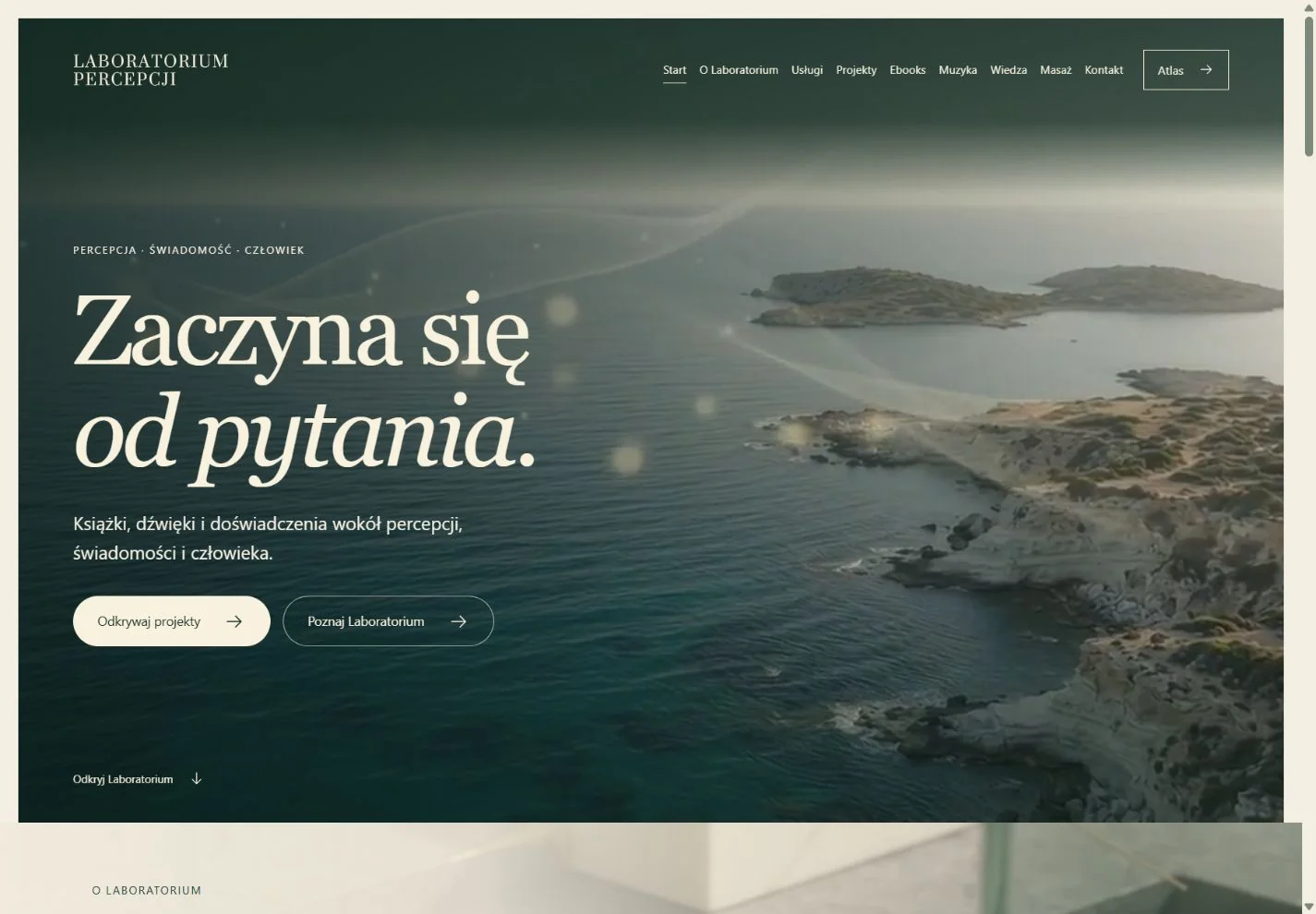 HOME Laboratorium Percepcji — filmowe otwarcie i nawigacja