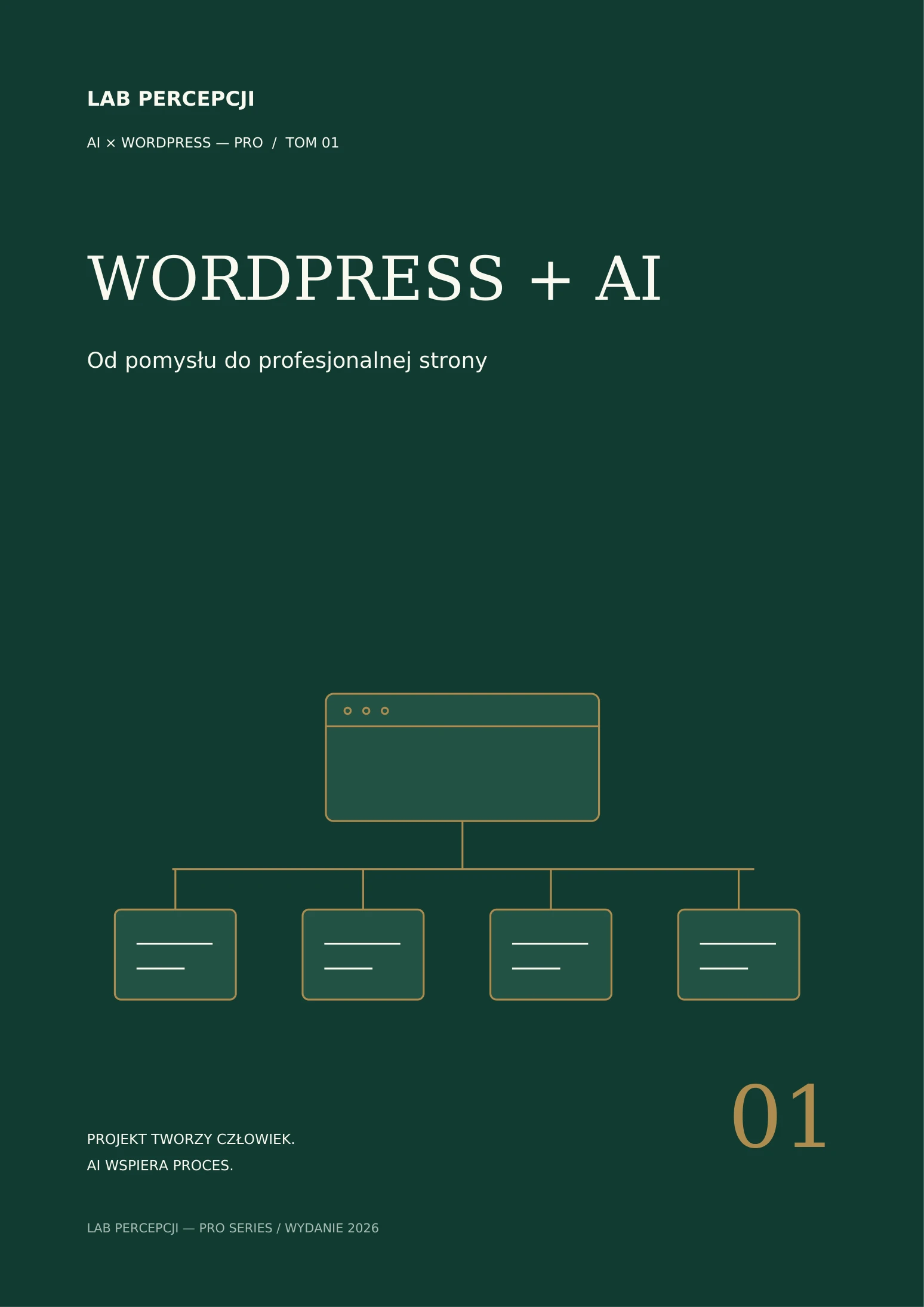 Okładka poradnika: WORDPRESS + AI