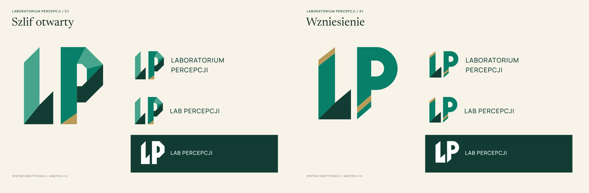 Porównanie monogramów LP: kanciasty C1 i zaokrąglony A1